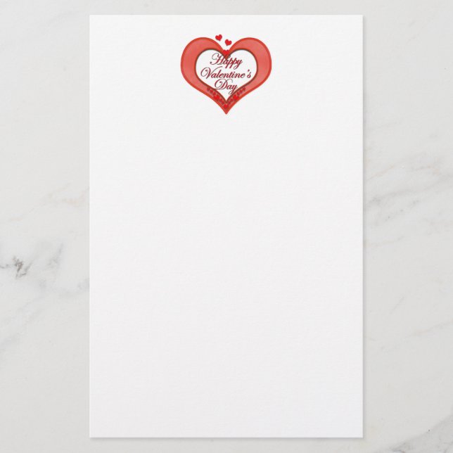 Beaded Red Heart Valentine Brevpapper (Framsida)