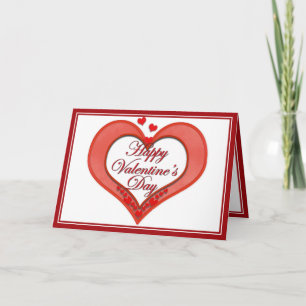 Beaded Red Heart Valentine Helgkort