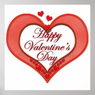 Beaded Red Heart Valentine Poster