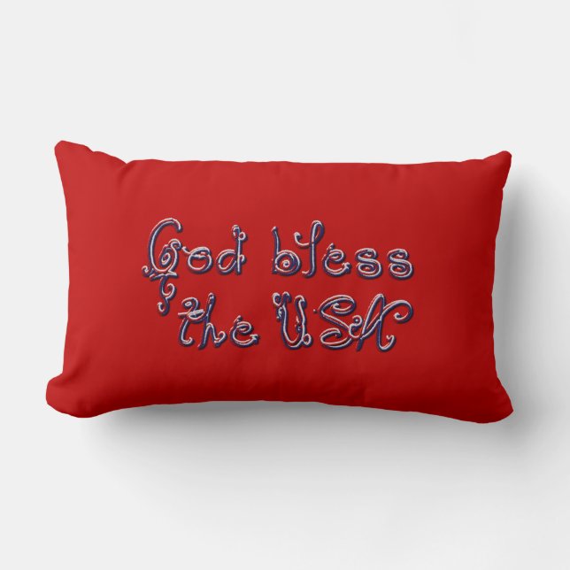 Beaded Välsigna dig USA-Lumbar Pillow Lumbarkudde (Framsida)