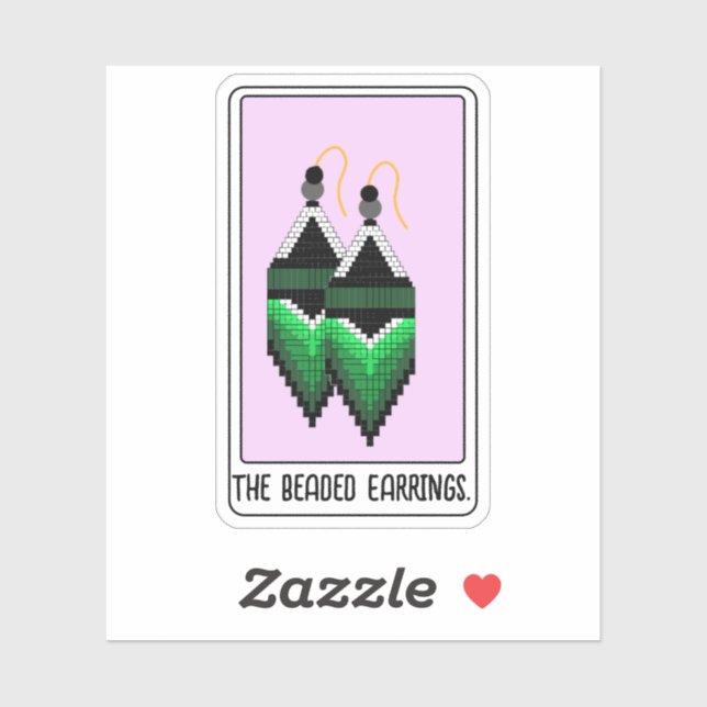 BeadedEarrings-TarotCard-vinylmärket Klistermärken (Ark)