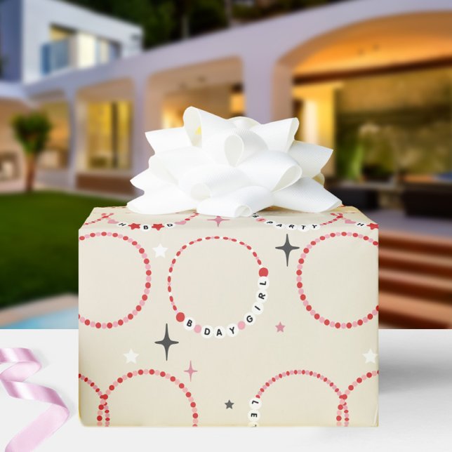 Beadeg Birthday Vänskap Bracelets Red & Rosa Presentpapper (Skapare uppladdad)