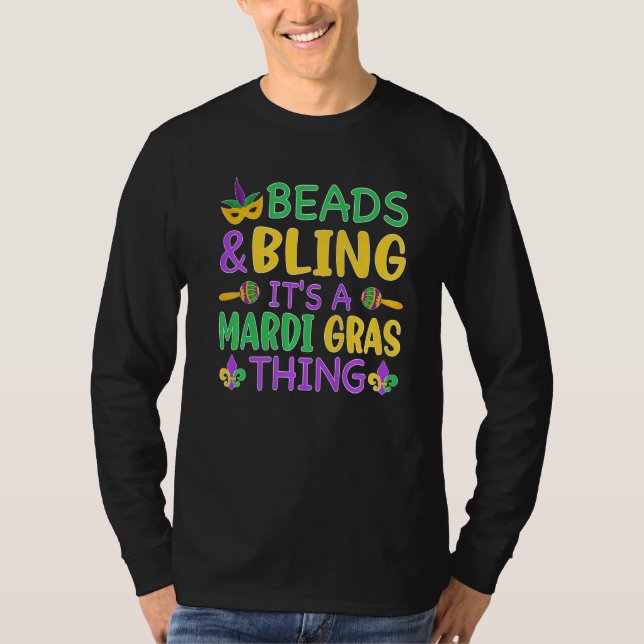 Beads & Bling It's a Mardi Gras Thing Cool Men Wom T Shirt (Framsida)