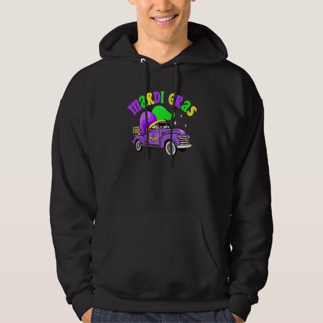 Beads Mardi Gras Truck Mardi Gras Hat Kids Boys Gi Hoodie (Framsida)