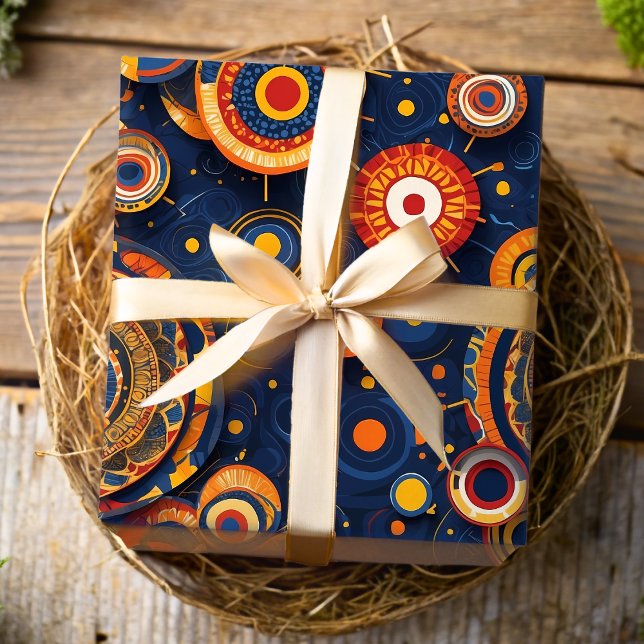 Beadwork Tribal Ankara Dots African American Gifts Presentpapper (Beadwork Tribal Ankara Dots African American Gifts Wrapping Paper)