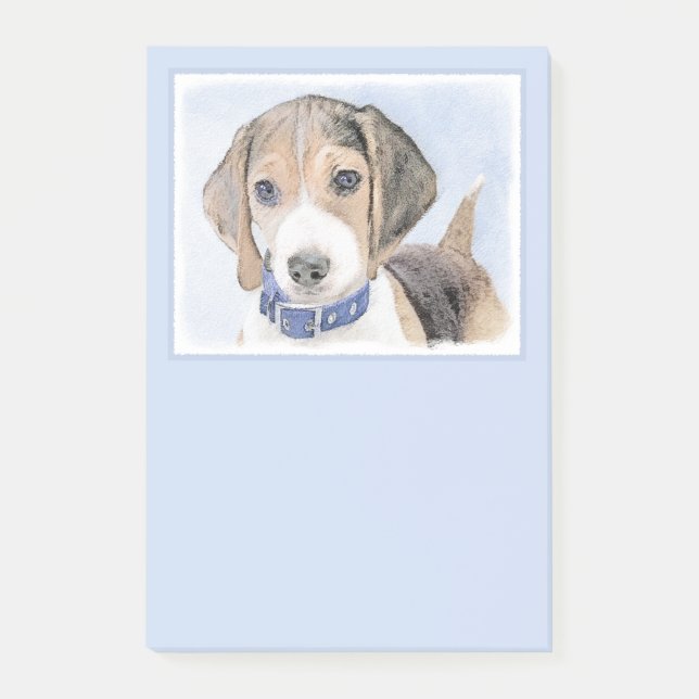 Beagelmålning - Cute Original Hund Art Post-it Block (Framsida)