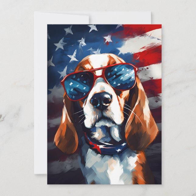 Beagle 4:e juli Independence day Julkort (Framsida)