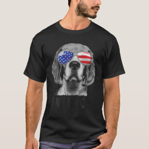 Beagle 4:e juli Merica Sunglasses Manar USA Ameri T Shirt