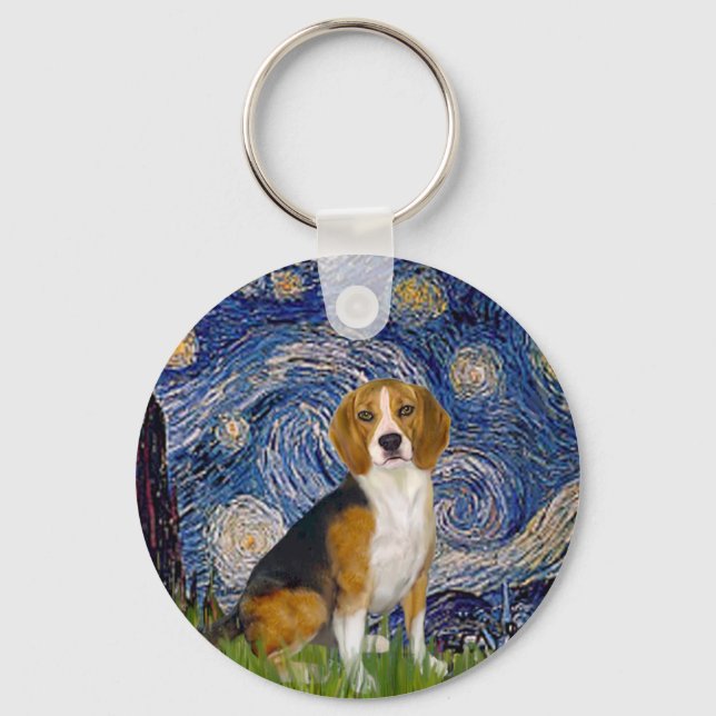 Beagle 7 - Stjärnkväll Nyckelring (Framsida)