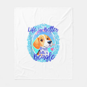 Beagle ägare hund puppy mamma beagle hund söta kvi fleecefilt