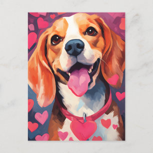 Beagle Alla hjärtans dag Vykort