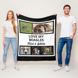 Beagle Älskare Anpassningsbar Puppy och Hund Photo Fleecefilt