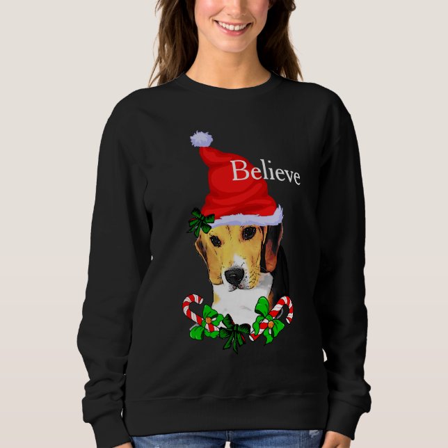 Beagle Älskare jul T Shirt (Framsida)