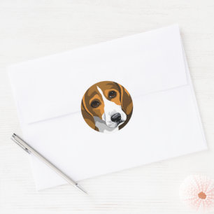 Beagle Älskare Runt Klistermärke