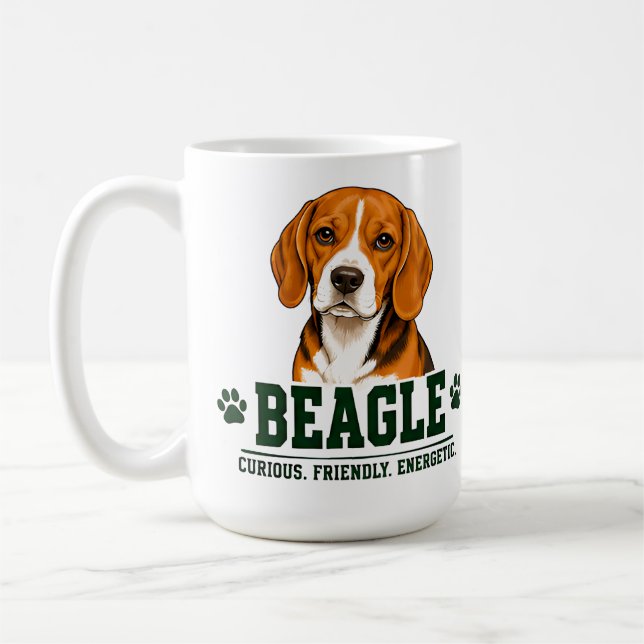 🐾 Beagle Älskare Skylt 🐾 Kaffemugg (Vänster)