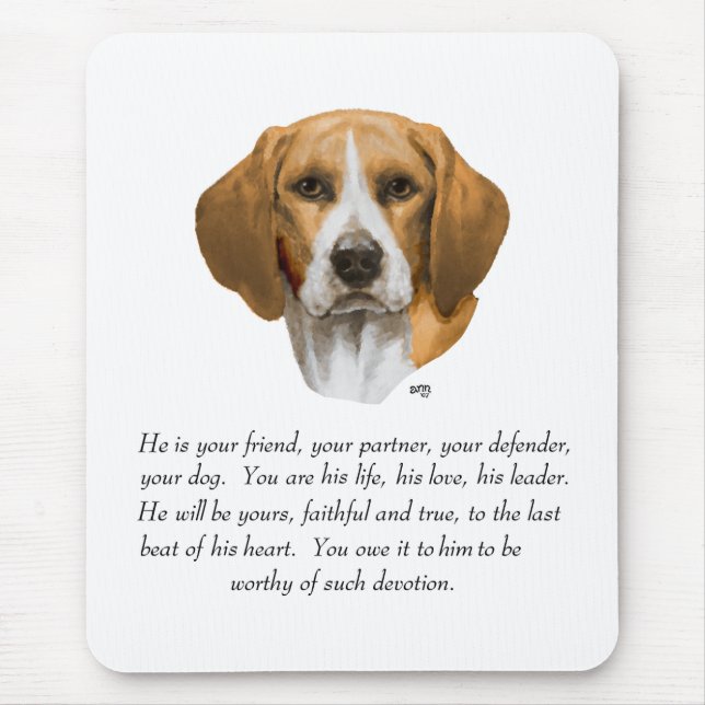 Beagle-älskling HANE Musmatta (Framsidan)