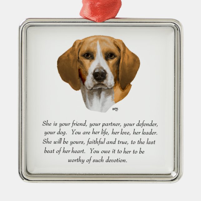 Beagle-älskling Julgransprydnad Metall (Framsidan)