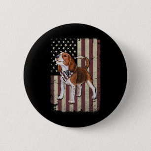 Beagle amerikansk flagga bandana patriotisk 4 juli knapp