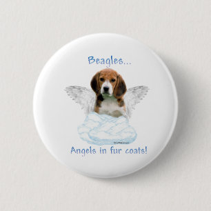 Beagle Angel - Button Knapp