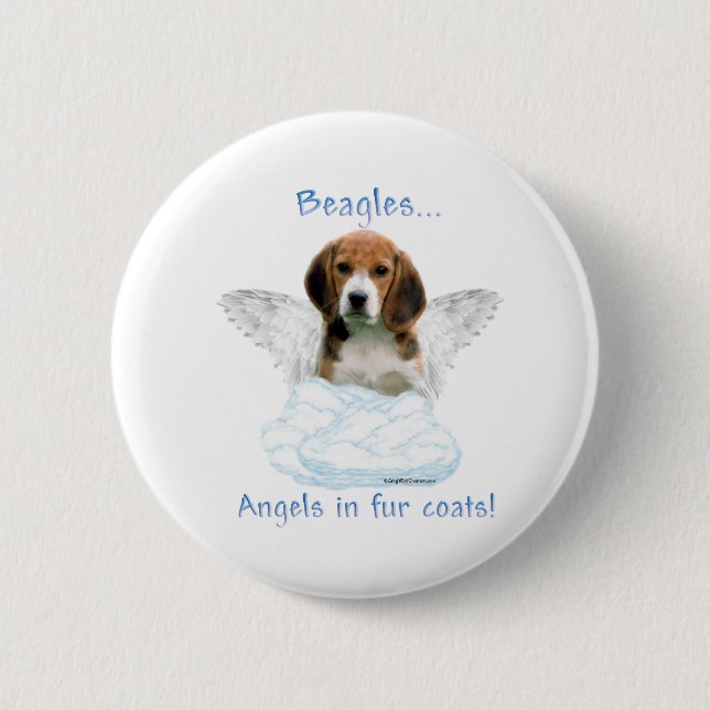 Beagle Angel - Button Knapp (Framsida)
