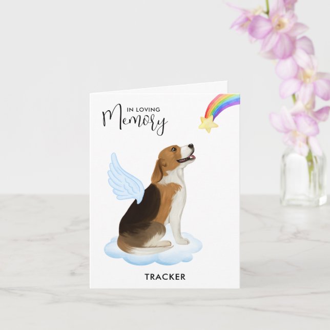 Beagle Angel Hund Memorial Pet Loss Sympathy Kort (Orkide)