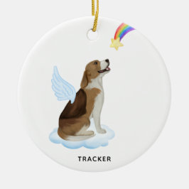 Beagle Angel Hund Personlig Pet Memorial Julgransprydnad Keramik