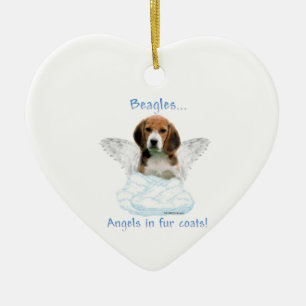 Beagle Angel Julgransprydnad Keramik
