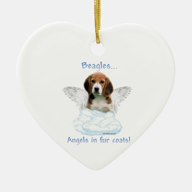 Beagle Angel Julgransprydnad Keramik (Framsidan)