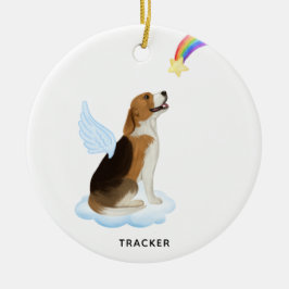 Beagle Angel Personlig Pet Hund Memorial Julgransprydnad Keramik