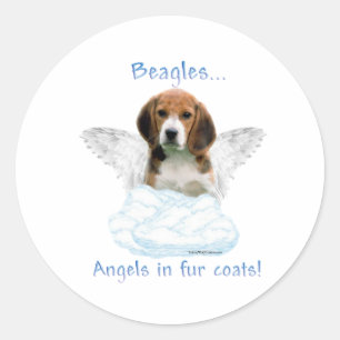 Beagle Angel - Sticker Runt Klistermärke
