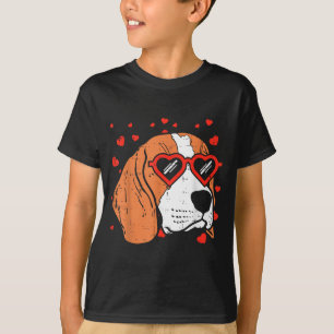 Beagle Ansikte Hjärtan Glas Cute Alla hjärtans dag T Shirt