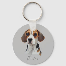 Beagle Art anpassningsbar Nyckelring