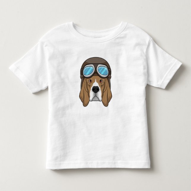 Beagle as Pilot with Pilot hat T Shirt (Framsida)
