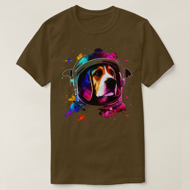 Beagle Astronaut Cosmic Space Hund Funny Puppy T Shirt (Design framsida)
