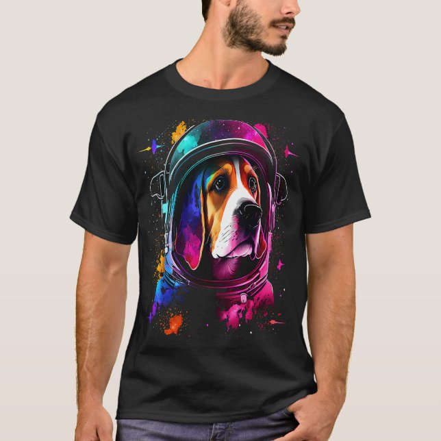 Beagle Astronaut i Space Hund Cosmic Explorer T Shirt (Framsida)