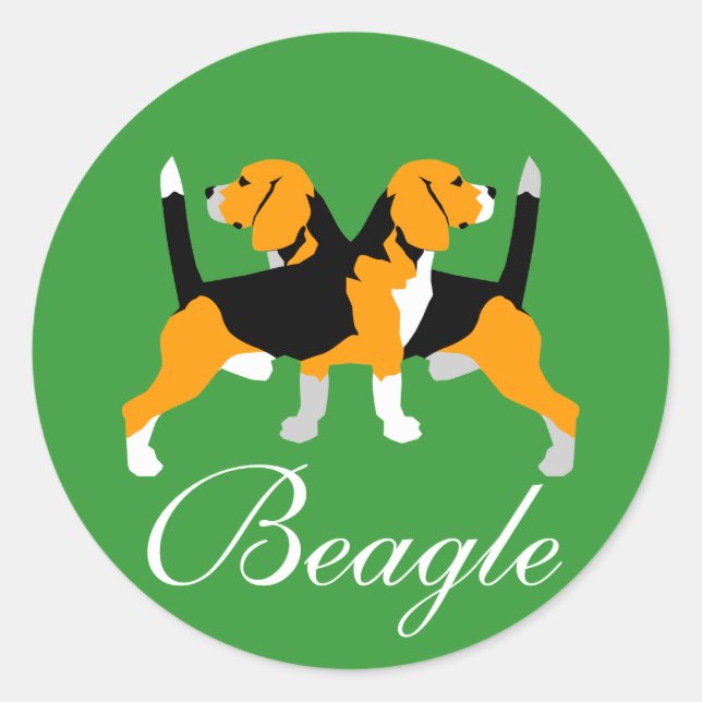 Beagle Aufkleber Runt Klistermärke (Framsida)