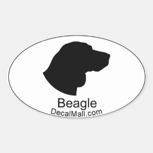 Beagle Auto Window Decal-etikett Ovalt Klistermärke