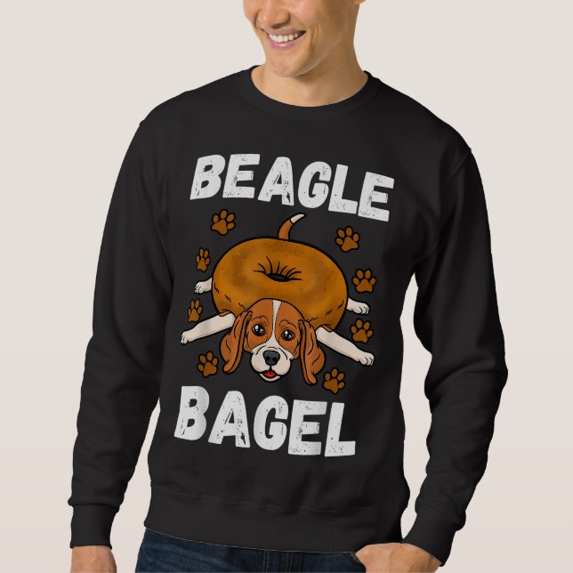 Beagle Bagel Baker Roll Älskare Wheat Jewish Bread Lång Ärmad Tröja (Framsida)