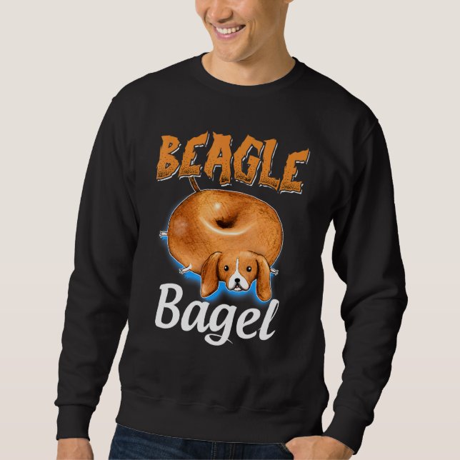 Beagle Bagel Beagle Hund Bagel Bread Cute Animal Lång Ärmad Tröja (Framsida)