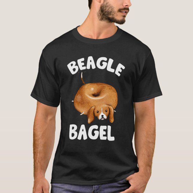 Beagle Bagel Funny Beagle Lover Dog Pun Jewish Lov T Shirt (Framsida)