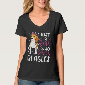Beagle bara en flicka som Kärlek beagles Hundar Gi T Shirt