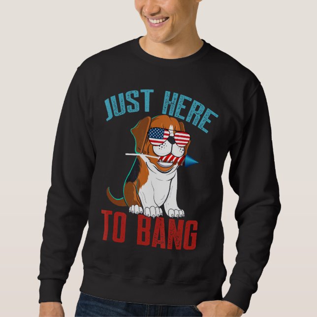 Beagle bara här för att bang lång ärmad tröja (Framsida)