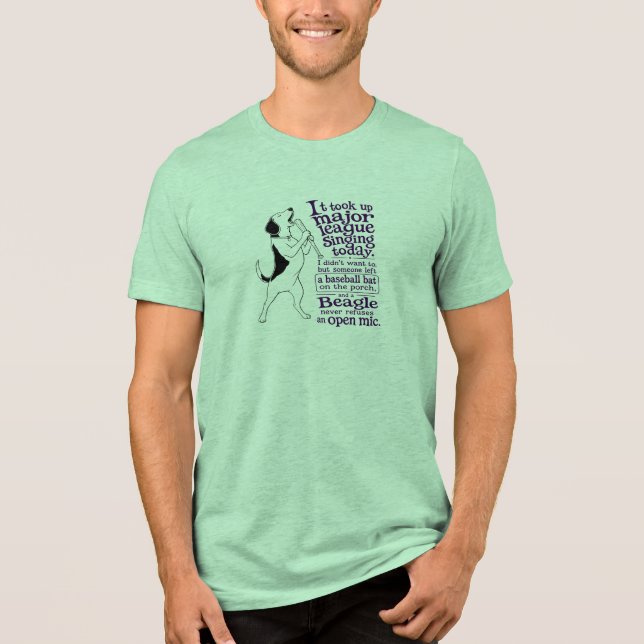Beagle Baseboll Sångare Sport T Shirt (Framsida)