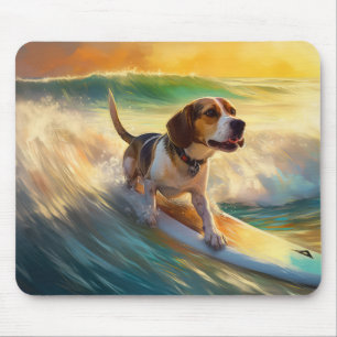 Beagle Beach Surfning Målning Musmatta