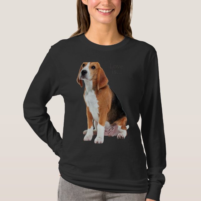 Beagle Beagles Kärlek är Hund Pappa mariy Pet Cute T Shirt (Framsida)
