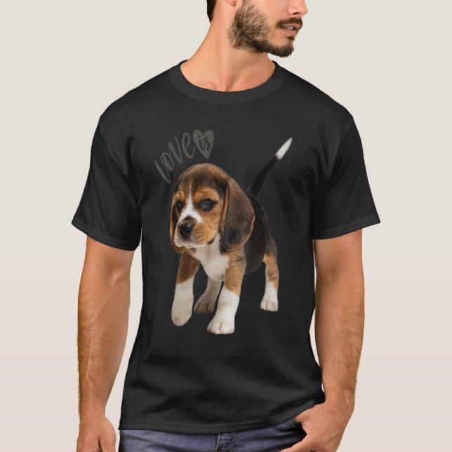 Beagle Beagles Kärlek är Hund Pappa mariy Pet Cute T Shirt (Framsida)