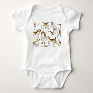 Beagle Beauty: Watercolor Hund Mönster T Shirt
