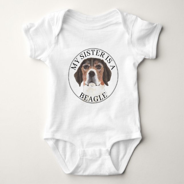 Beagle Big Sister T Shirt (Framsida)