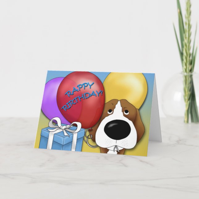 Beagle Birthday Card Kort (Framsida)