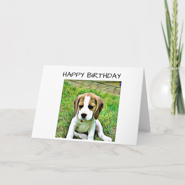 Beagle Birthday Card Kort (Framsida)